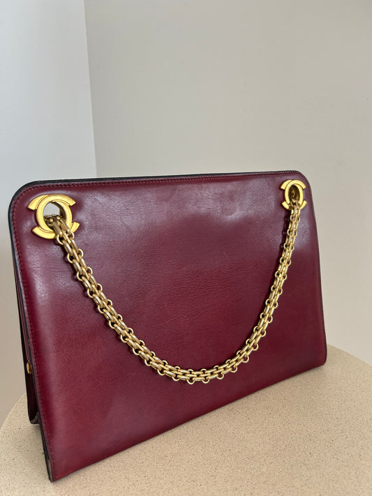 Chanel taske i rødt lammeskind