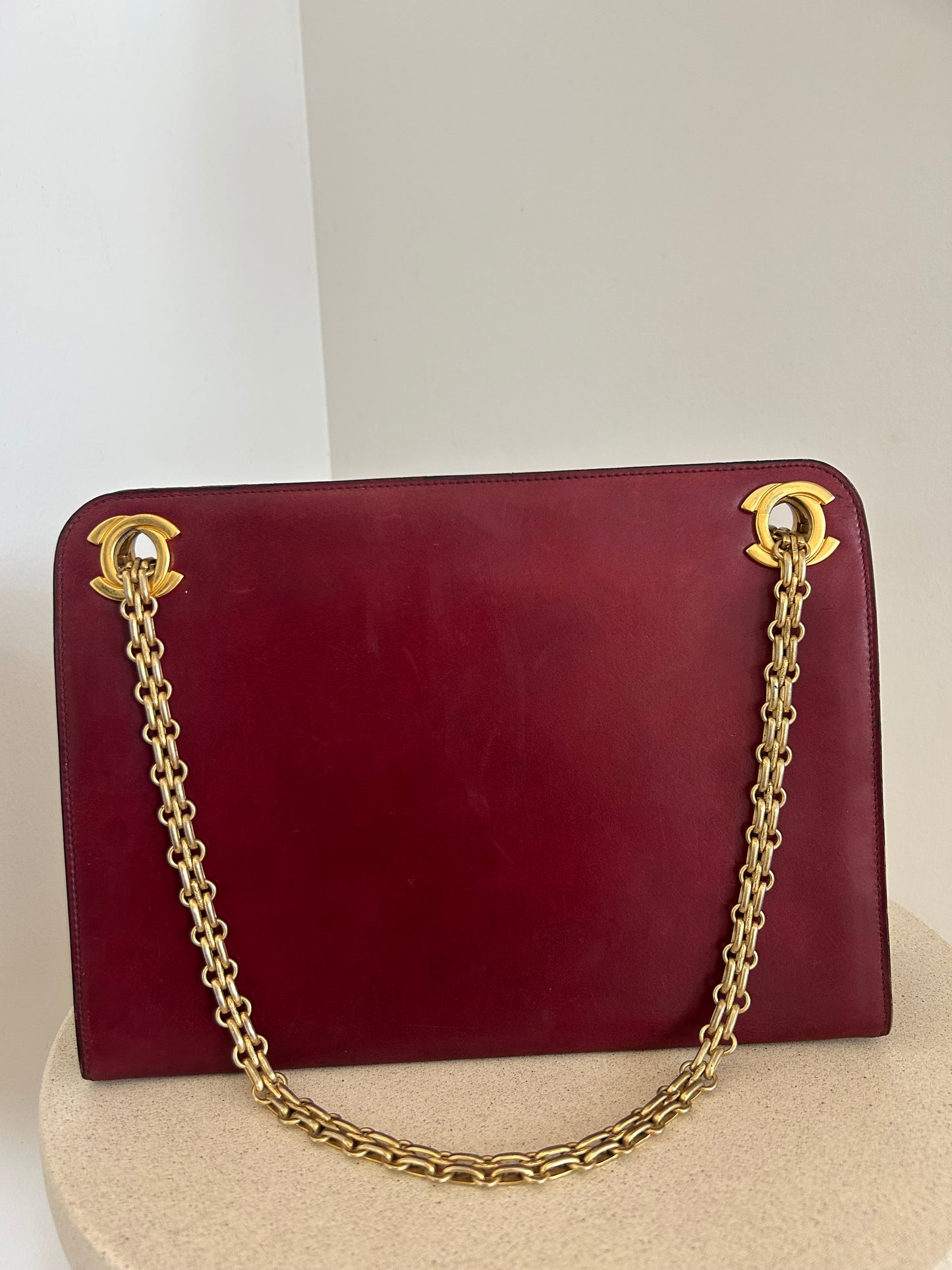 Chanel taske i rødt lammeskind