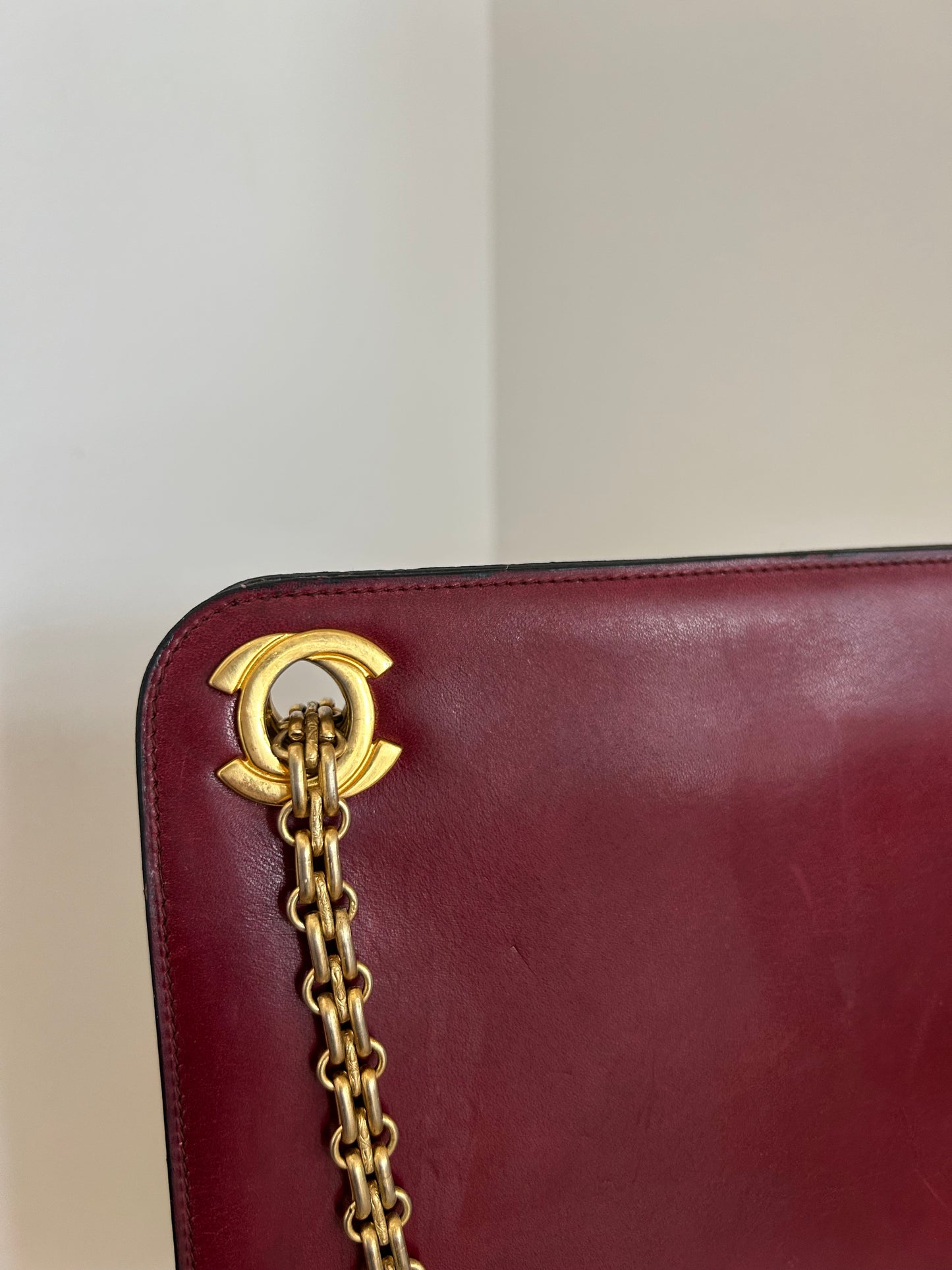 Chanel taske i rødt lammeskind