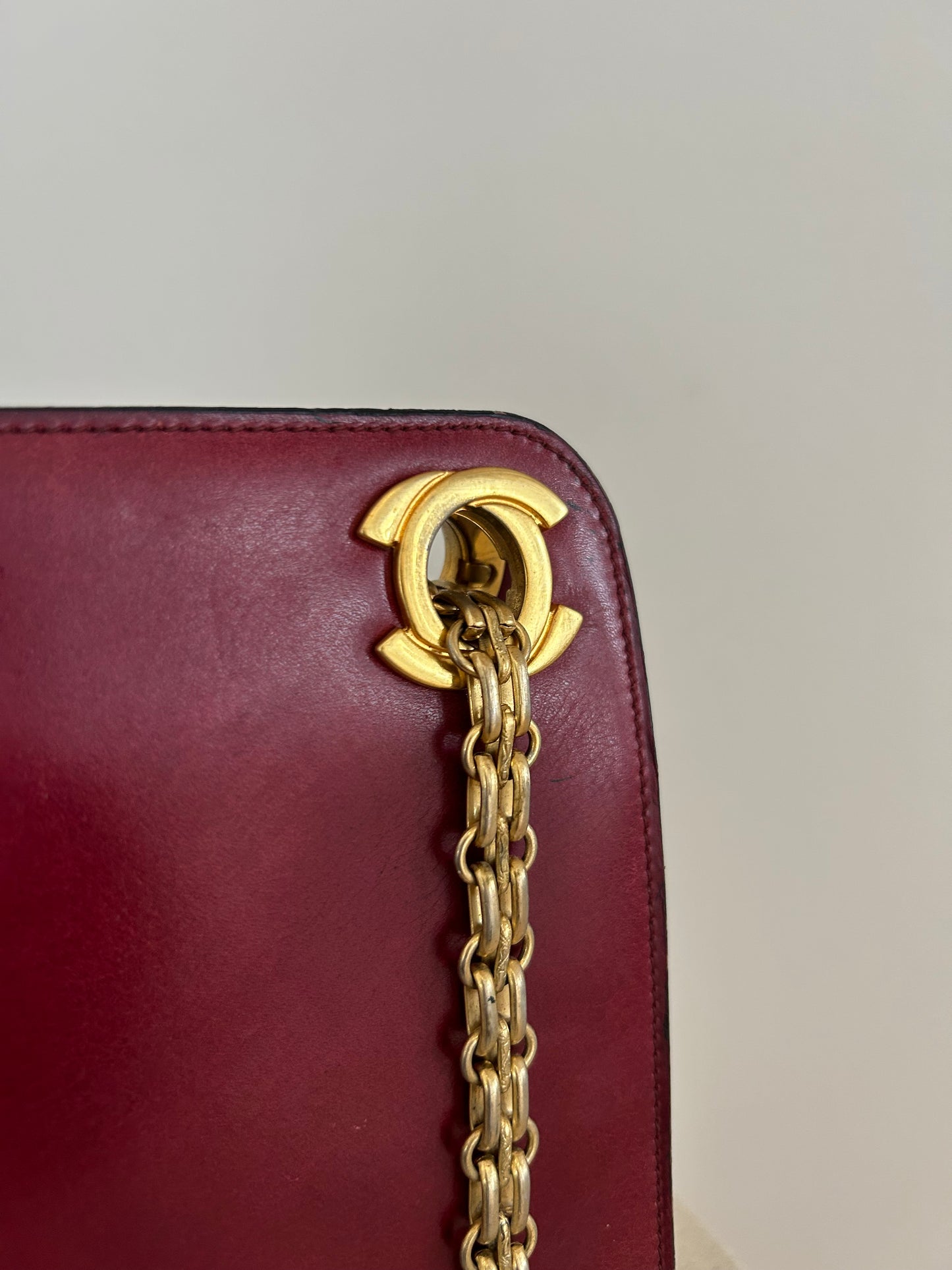 Chanel taske i rødt lammeskind