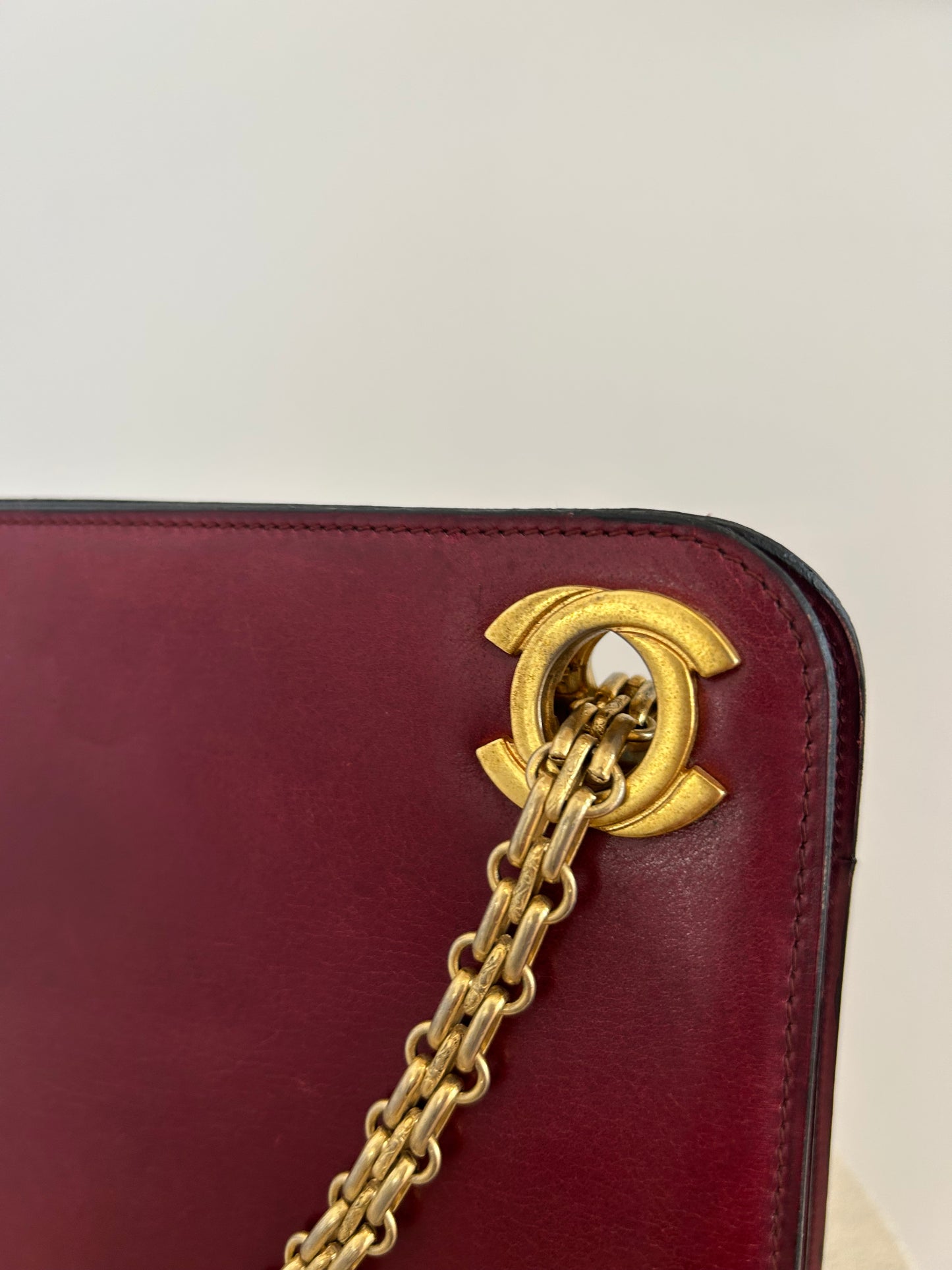 Chanel taske i rødt lammeskind