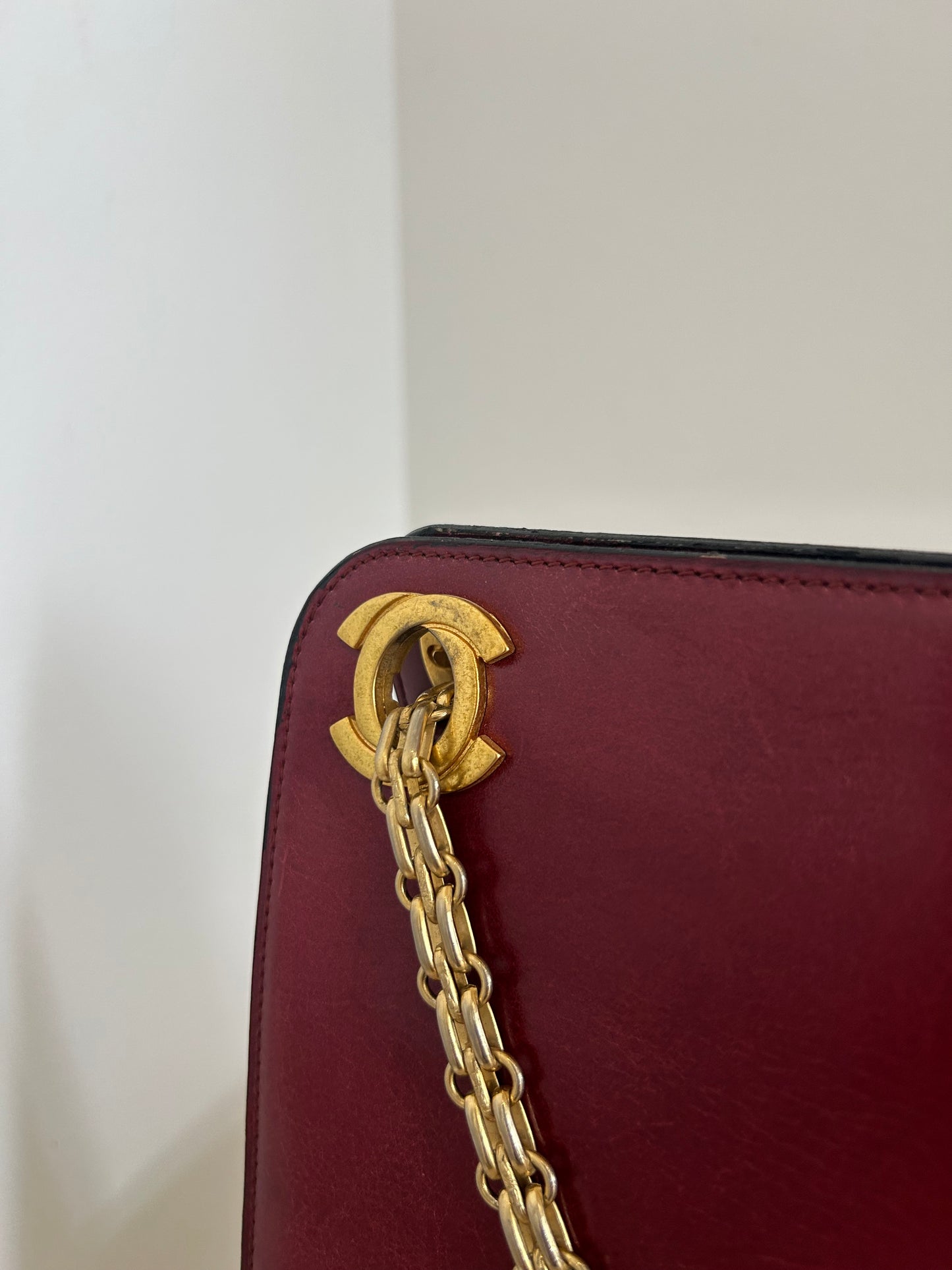 Chanel taske i rødt lammeskind