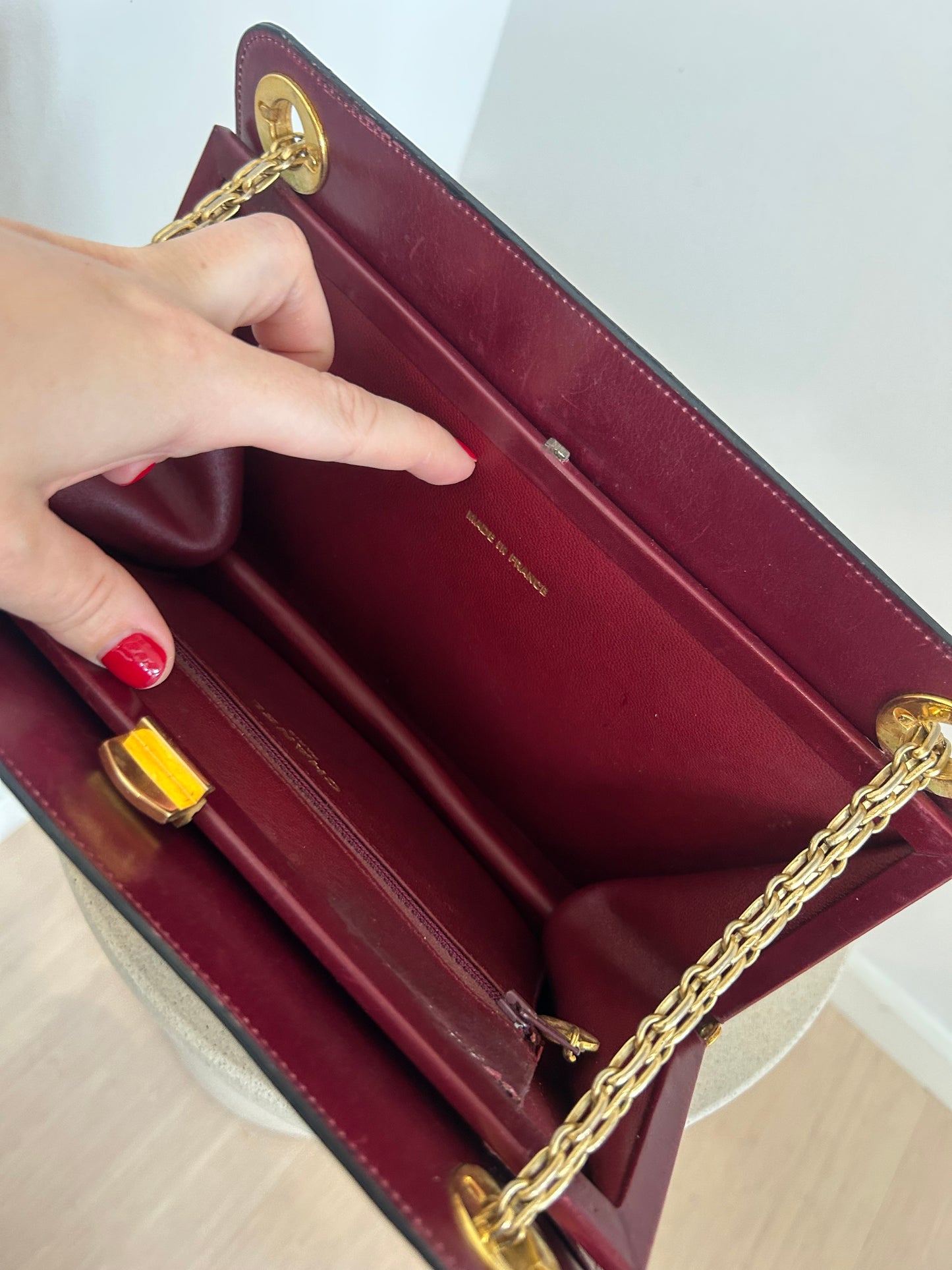 Chanel taske i rødt lammeskind