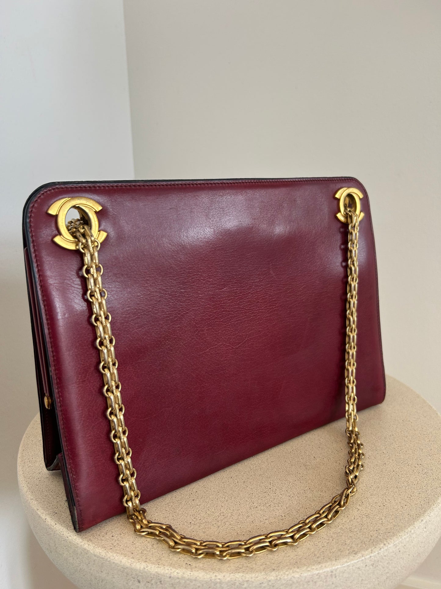 Chanel taske i rødt lammeskind