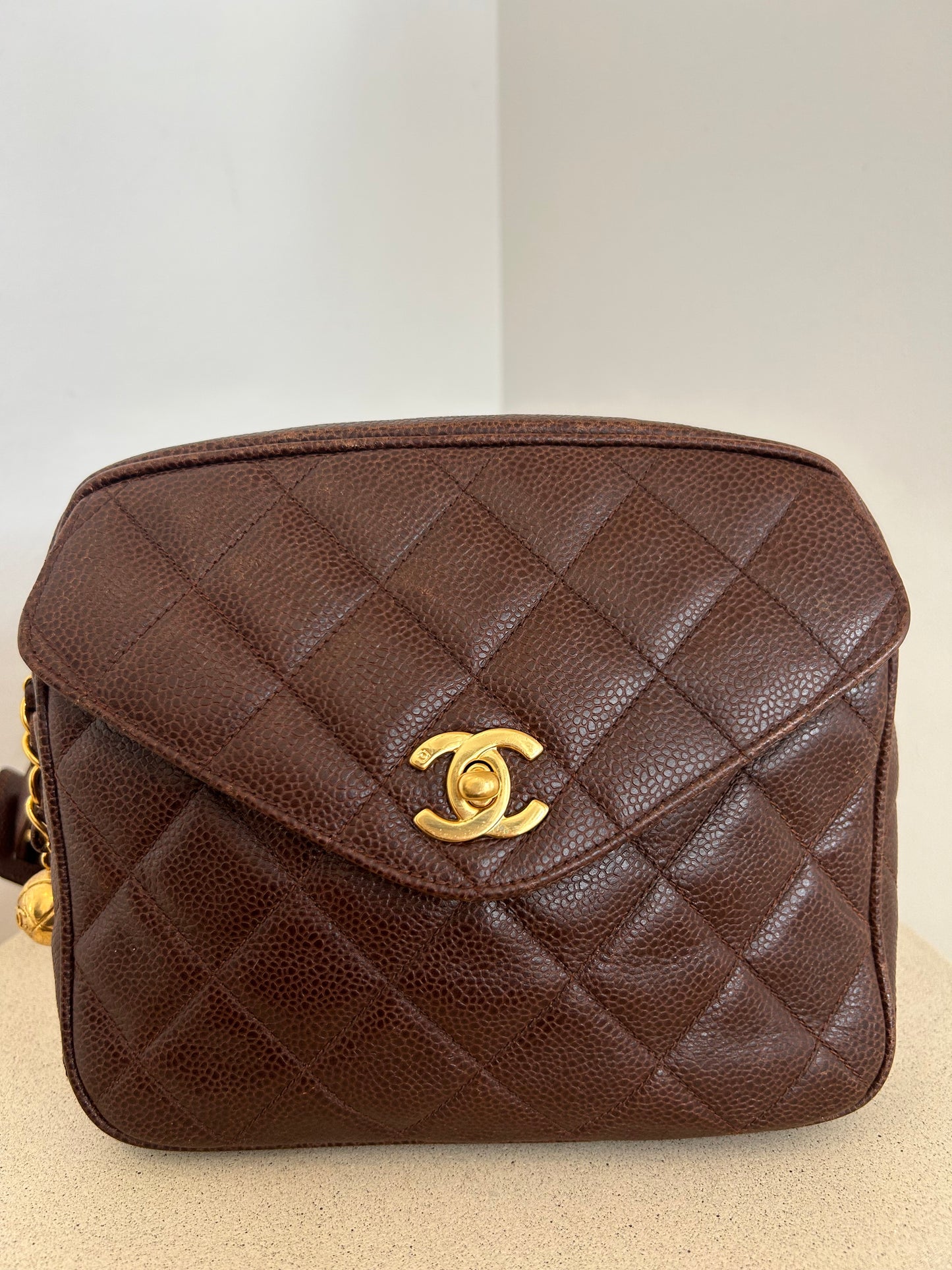 Chanel caviar brown bumbag