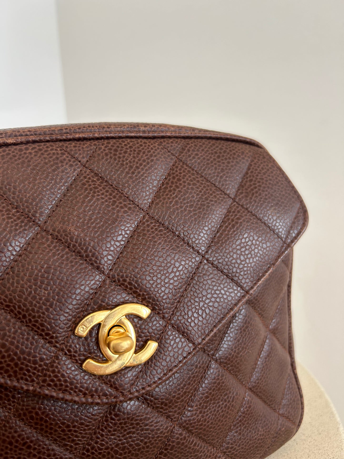 Chanel caviar brown bumbag