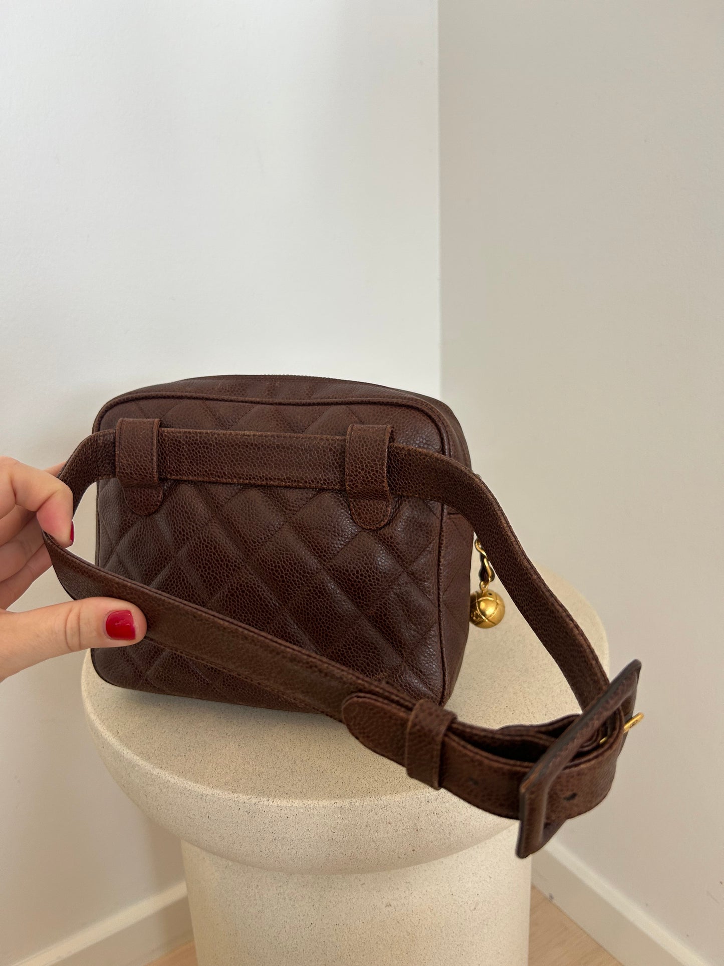 Chanel caviar brown bumbag