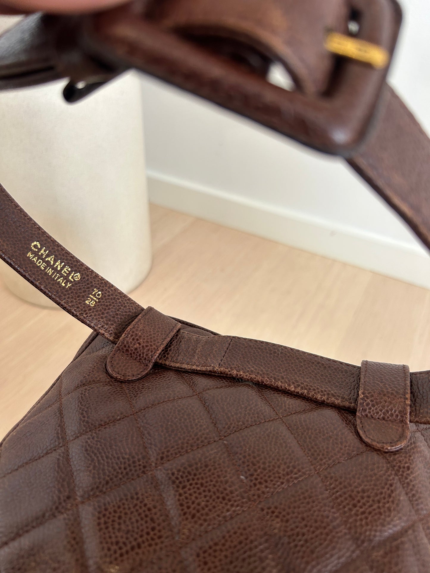 Chanel caviar brown bumbag