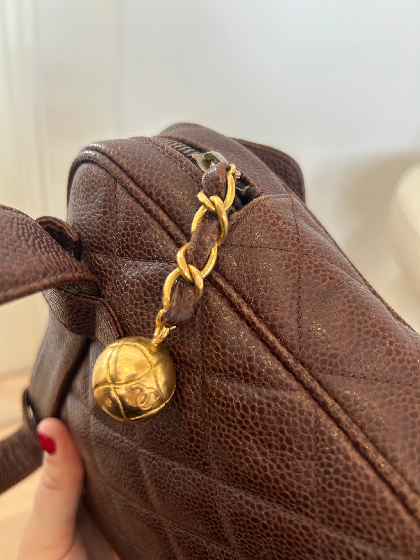 Chanel caviar brown bumbag