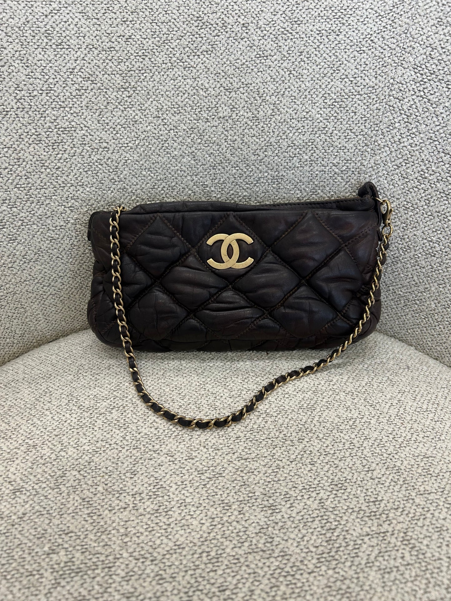 Chanel Brown Pouchette Shoulder Bag