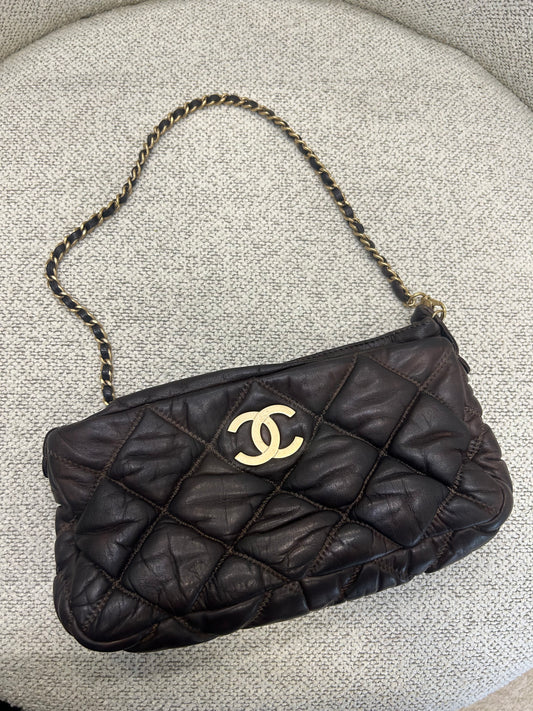 Chanel Brown Pouchette Shoulder Bag