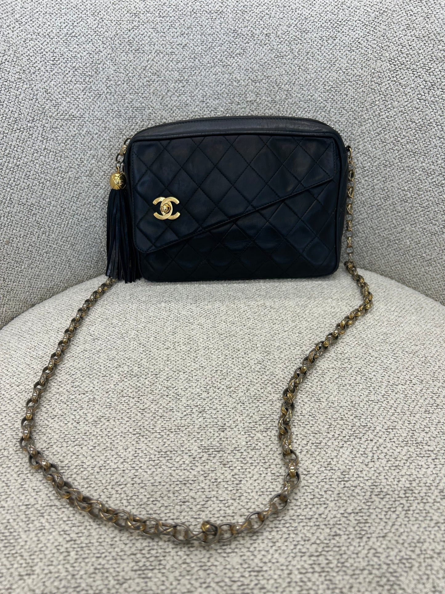 Chanel Camera Bag Black Leather