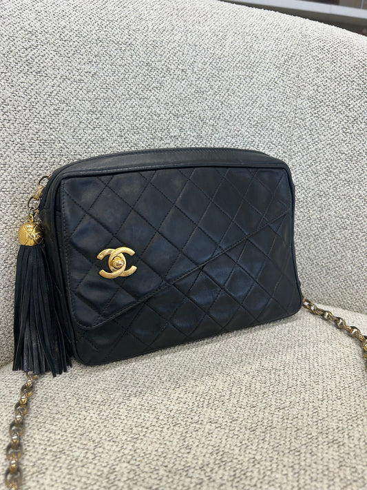 Chanel Camera Bag Black Leather