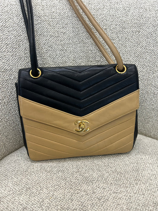 Chanel Bicolor V Stitch Bag