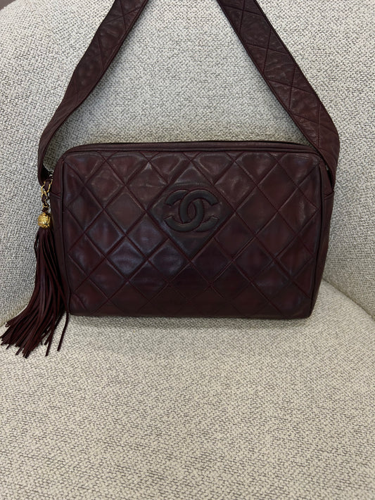 Chanel Tassel Camera Bag Burgundy