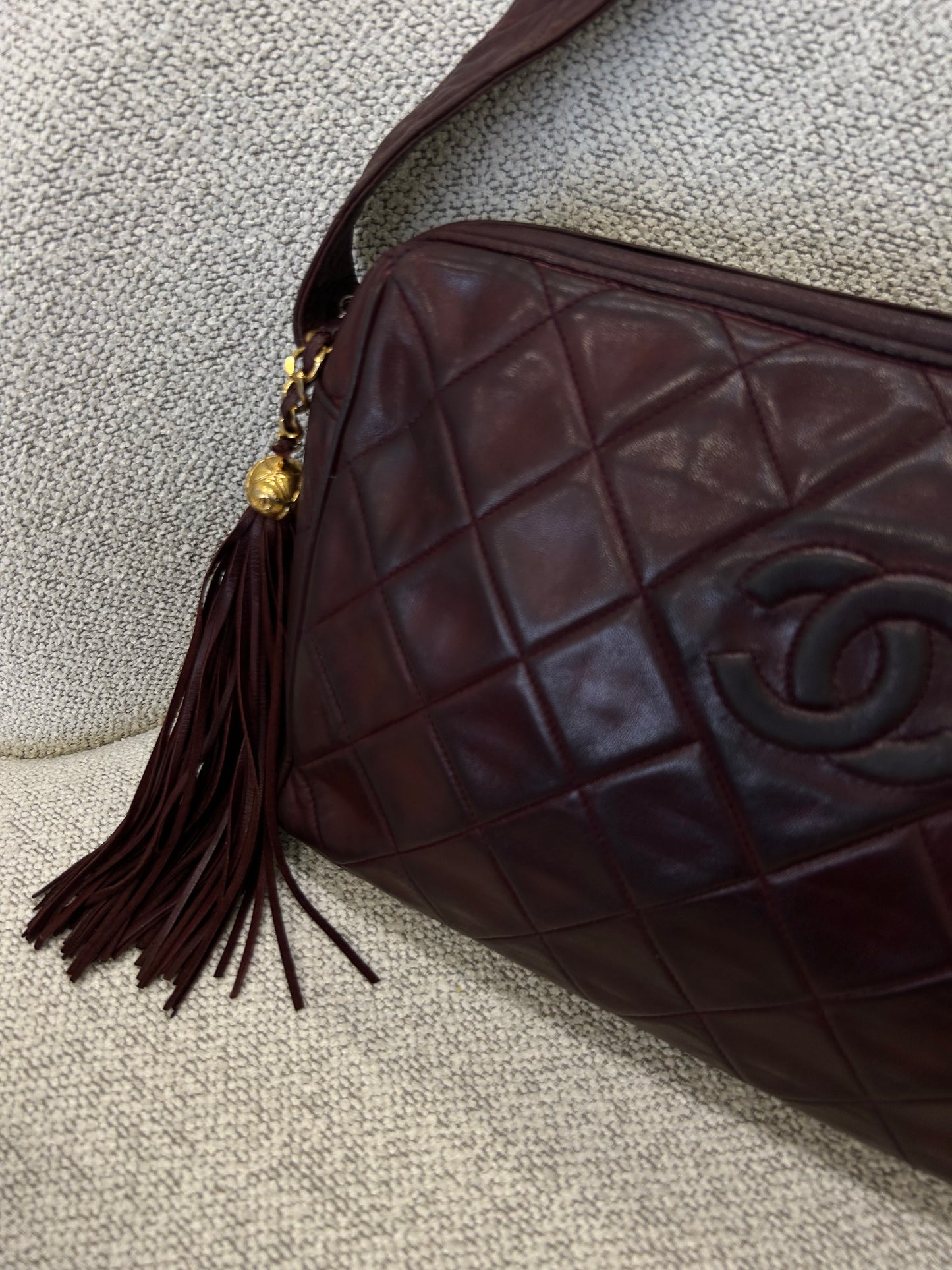 Chanel Tassel Camera Bag Burgundy