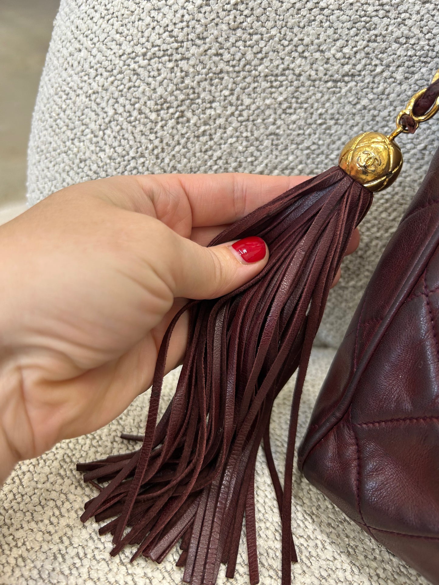 Chanel Tassel Camera Bag Burgundy