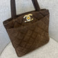 Chanel Suede Jumbo Logo Bag