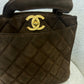 Chanel Suede Jumbo Logo Bag