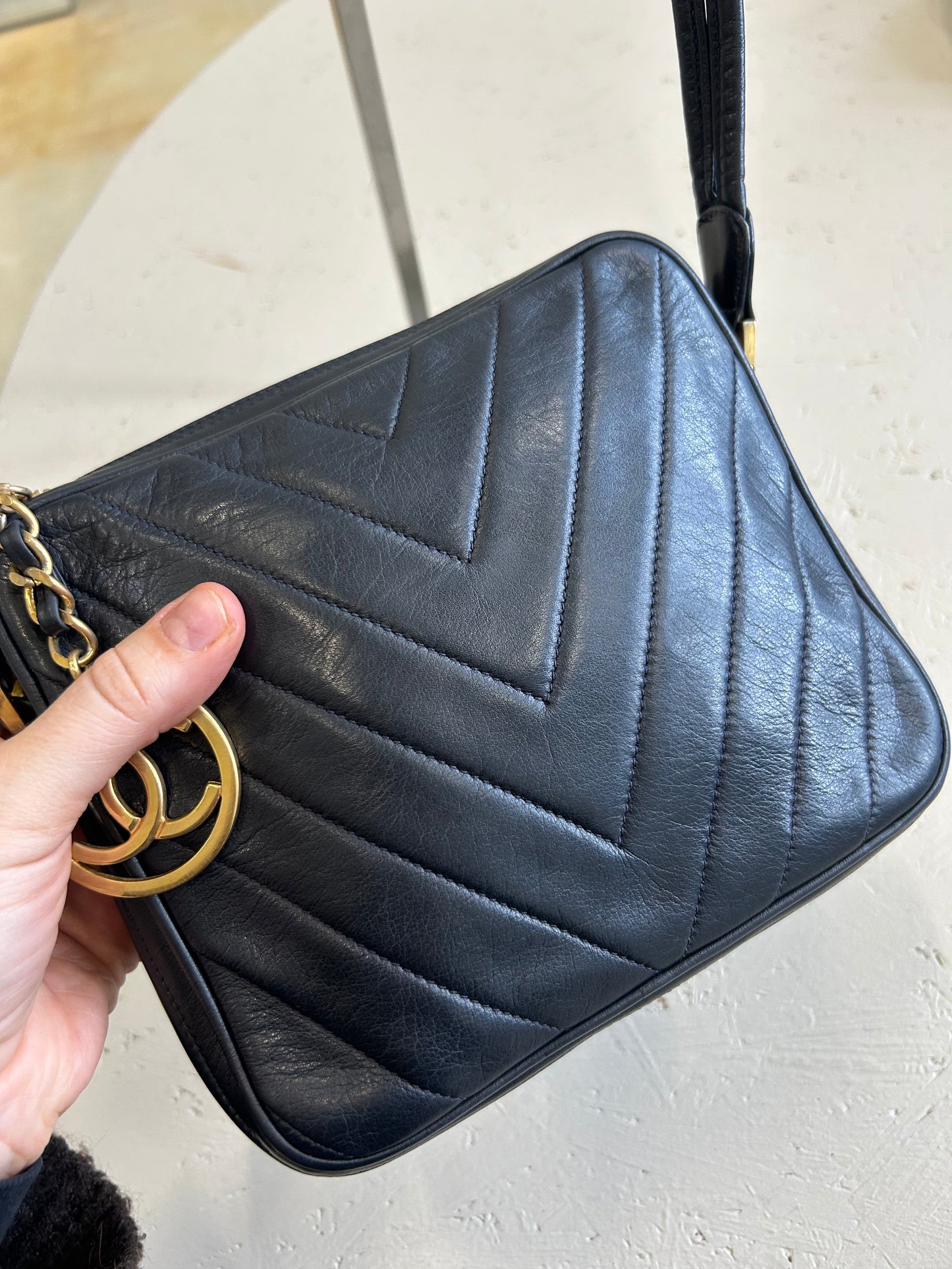 Chanel square chevron crossbody bag