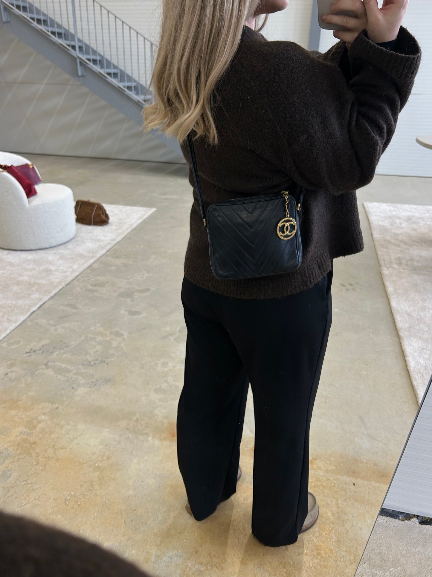 Chanel square chevron crossbody bag