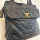 Chanel Navy Quiltet CC Tote
