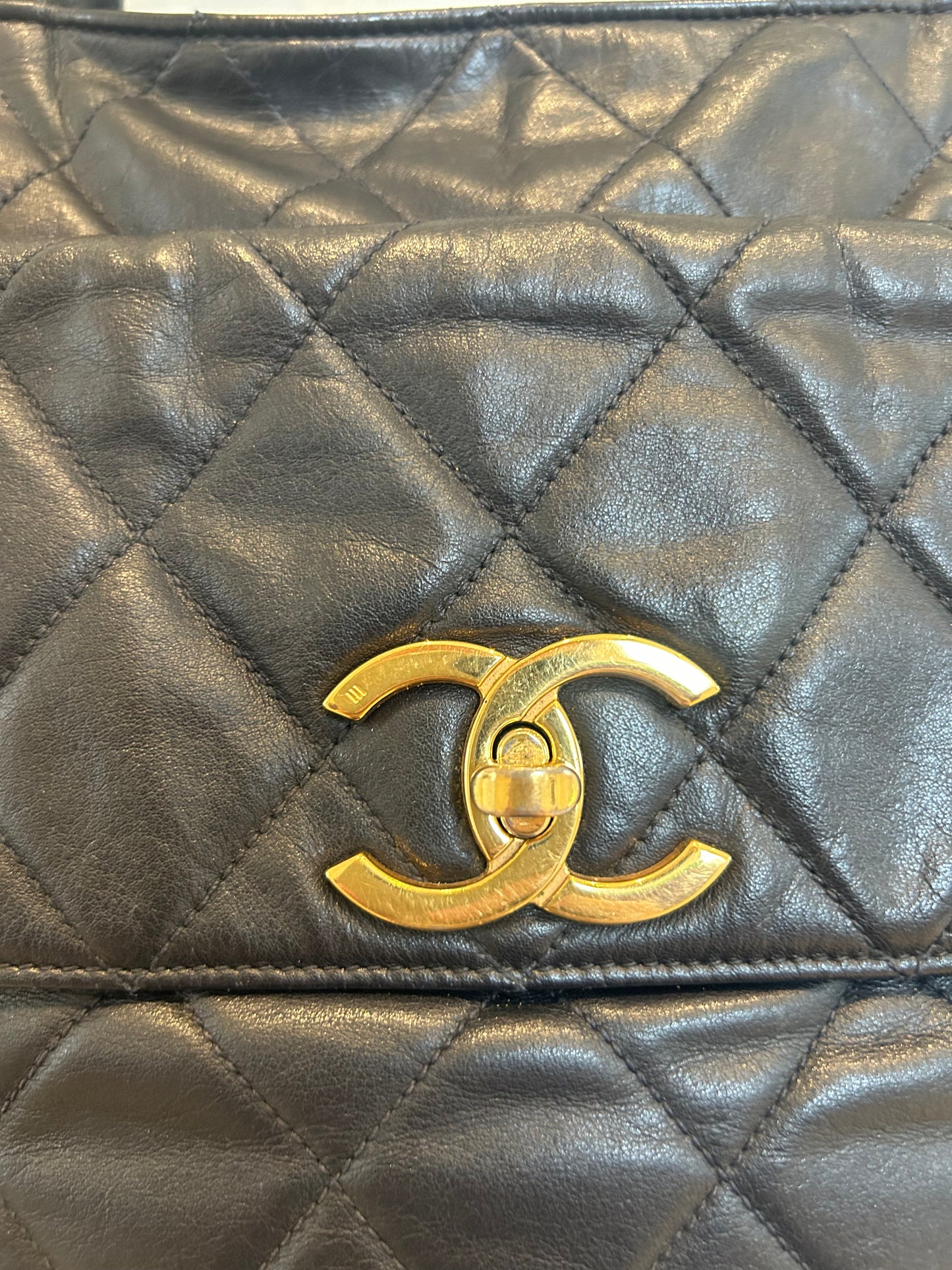 Chanel Navy Quiltet CC Tote