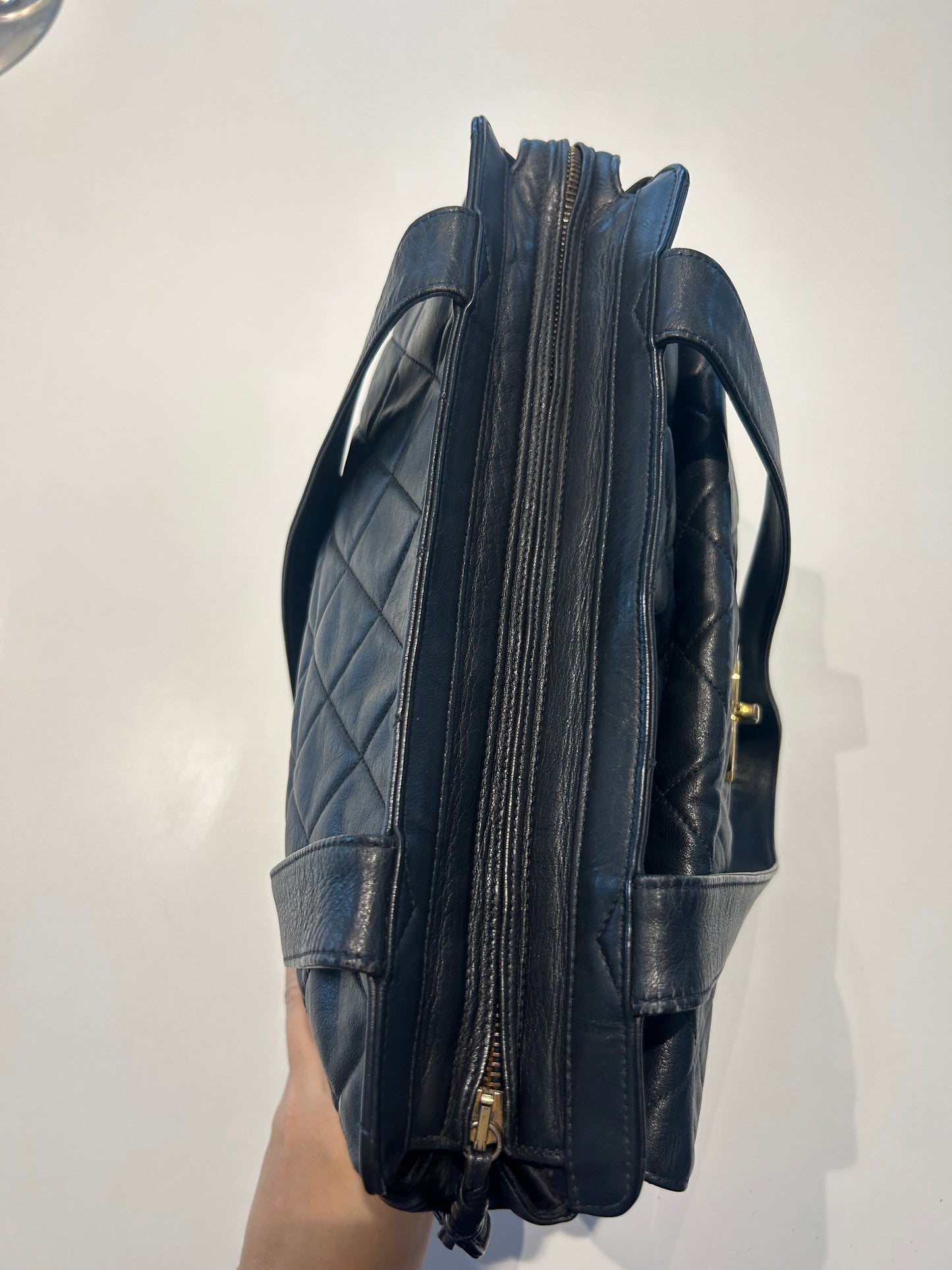 Chanel Navy Quiltet CC Tote