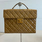 Chanel taske i beige patentlæder – Vintage computertaske