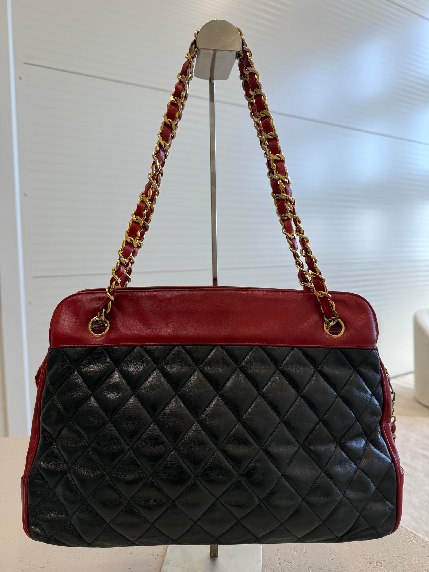 Chanel Bicolor Shoulder Bag Red/Navy