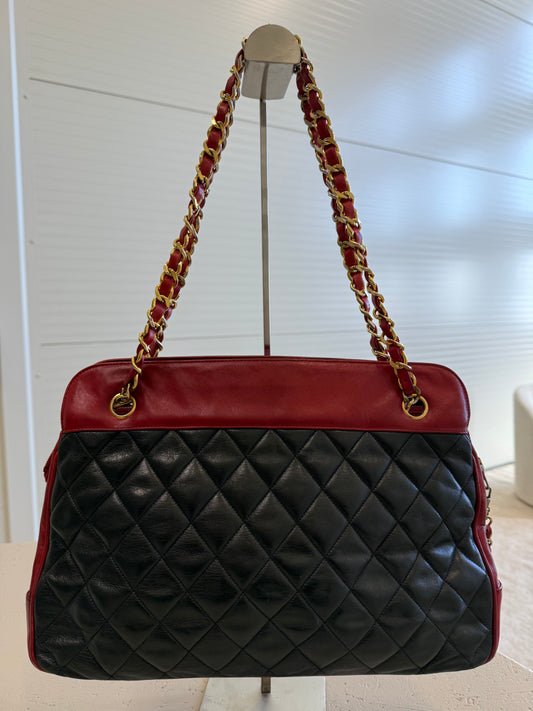 Chanel Bicolor Shoulder Bag Red/Navy