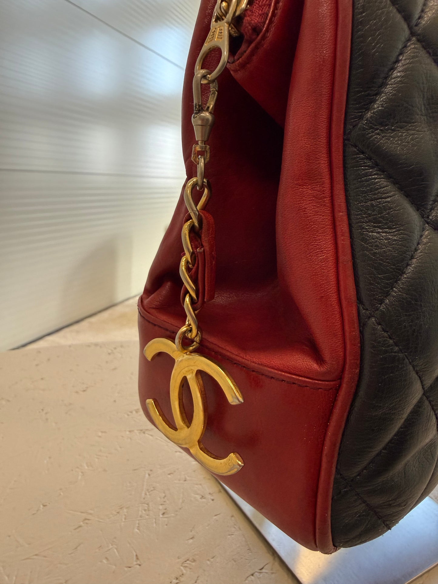 Chanel Bicolor Shoulder Bag Red/Navy