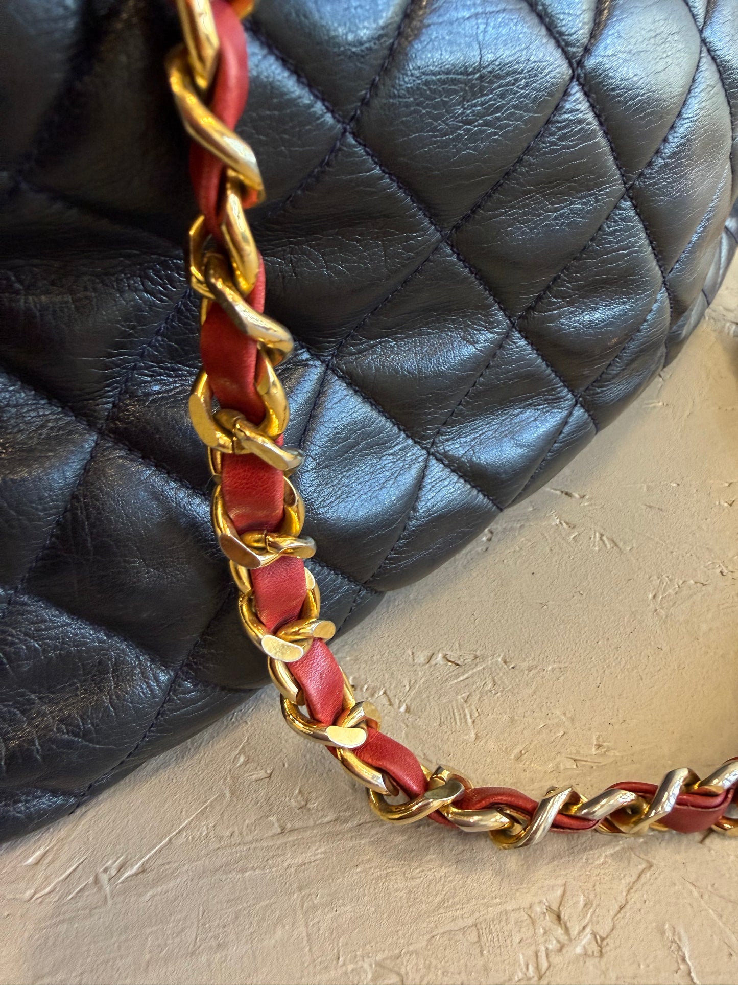 Chanel Bicolor Shoulder Bag Red/Navy
