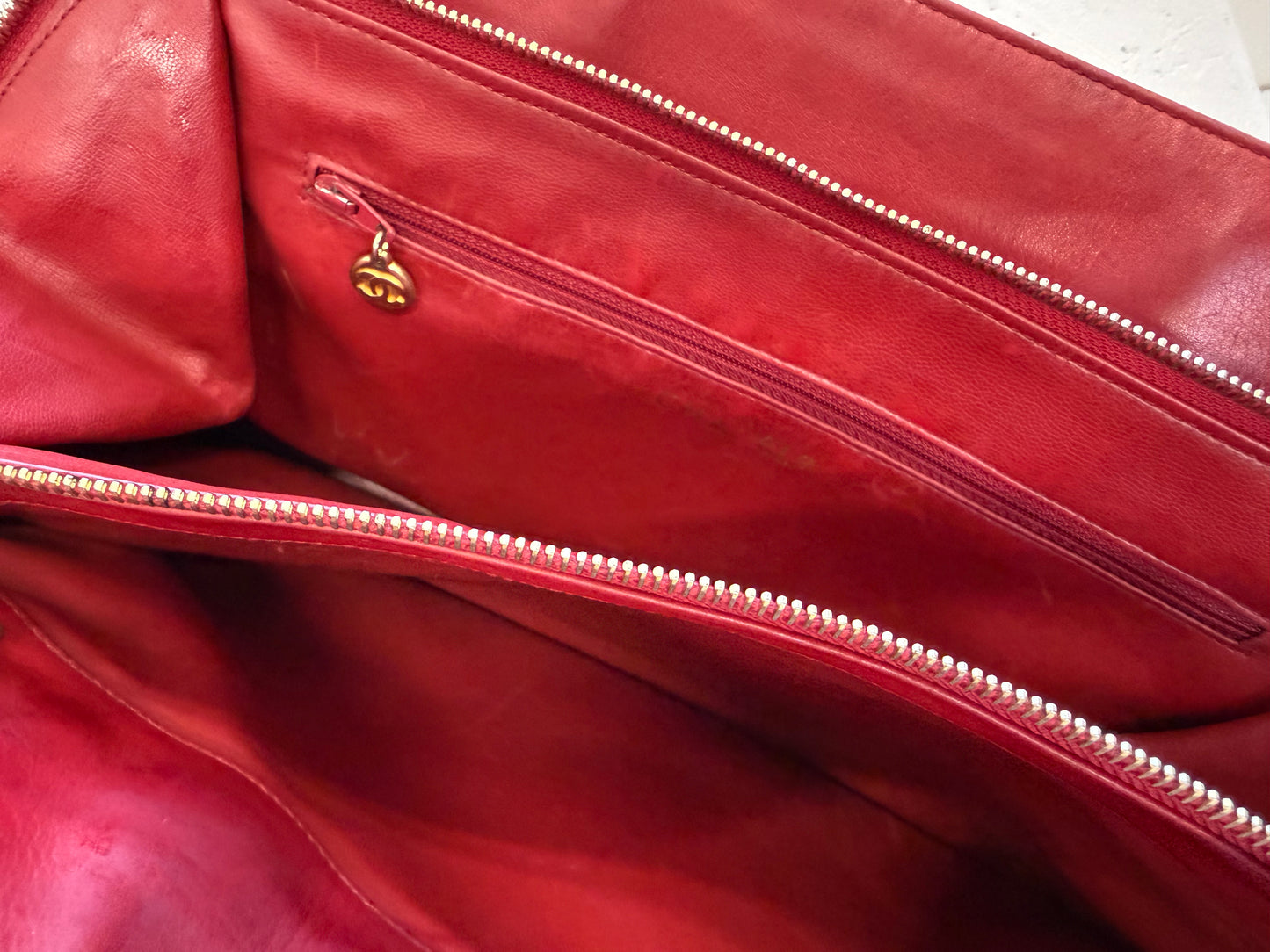 Chanel Bicolor Shoulder Bag Red/Navy