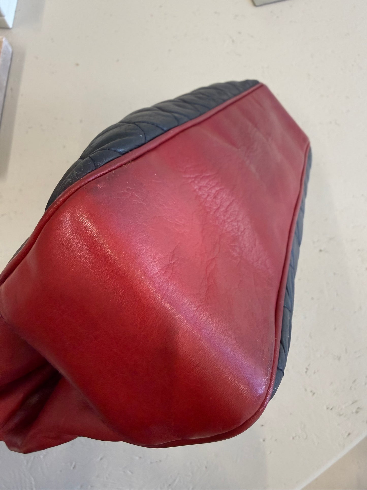 Chanel Bicolor Shoulder Bag Red/Navy
