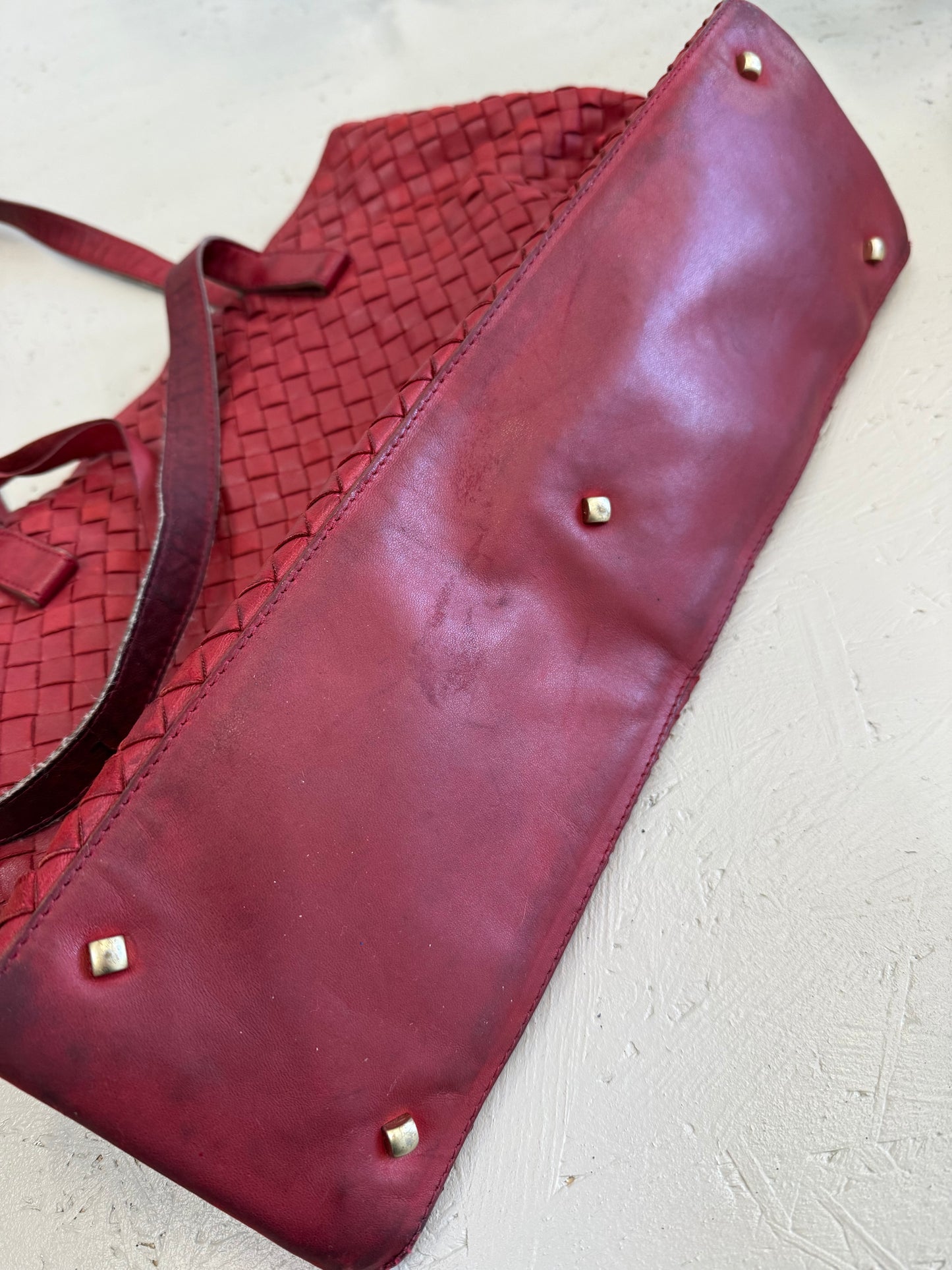 Bottega Veneta Fourre Tout Bag Red