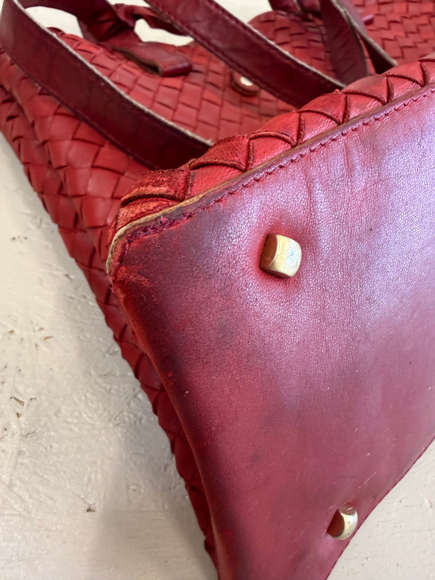 Bottega Veneta Fourre Tout Bag Red