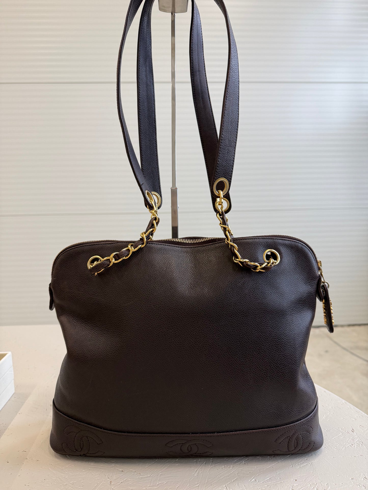 Chanel Tote Brown Tripple CC Logo