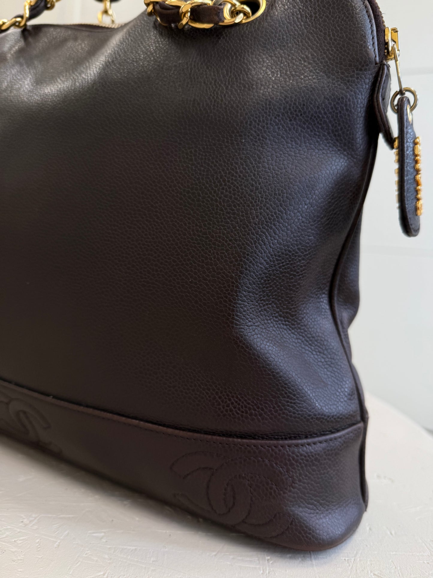 Chanel Tote Brown Tripple CC Logo