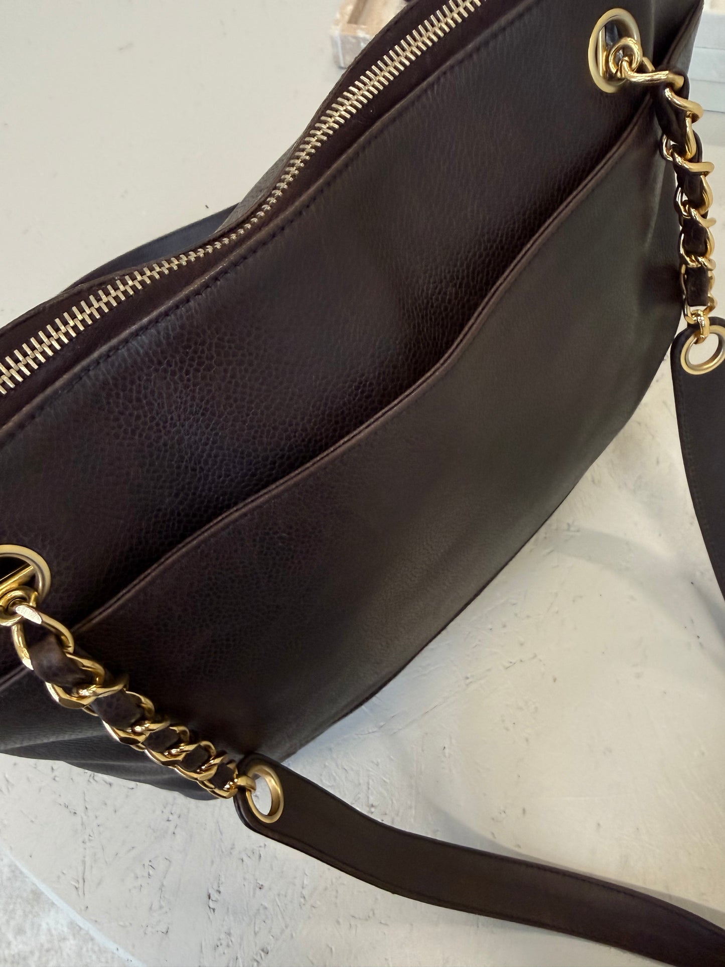Chanel Tote Brown Tripple CC Logo