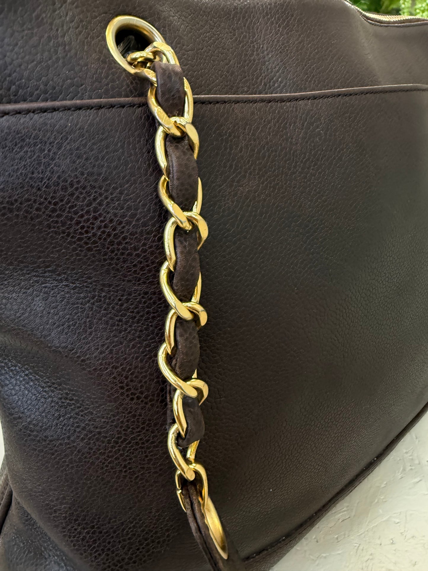 Chanel Tote Brown Tripple CC Logo