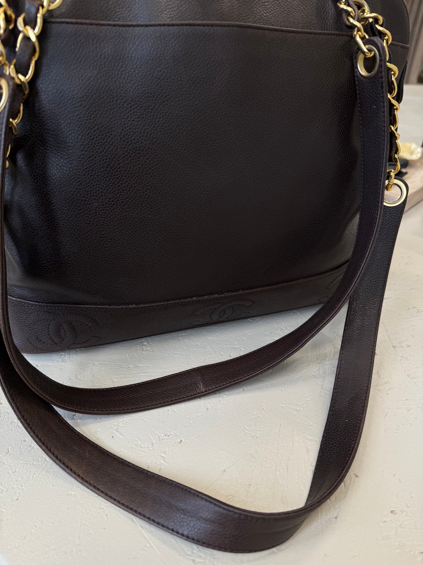 Chanel Tote Brown Tripple CC Logo