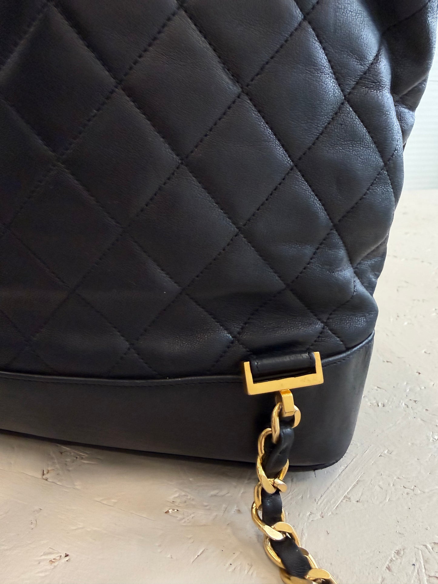 Chanel Backpack Black Leather with Gold Hardware