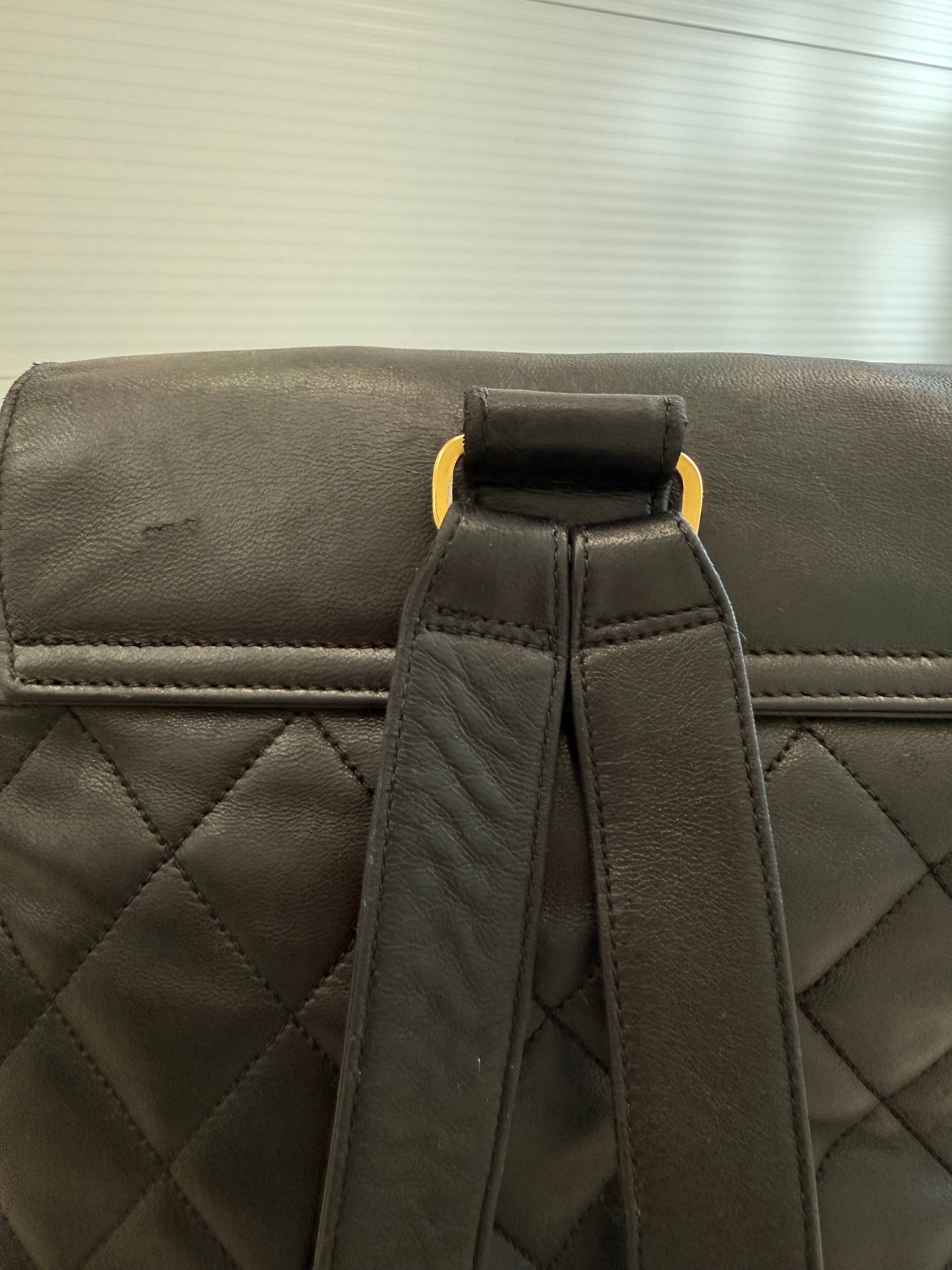 Chanel Backpack Black Leather with Gold Hardware