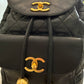 Chanel Backpack Black Leather with Gold Hardware