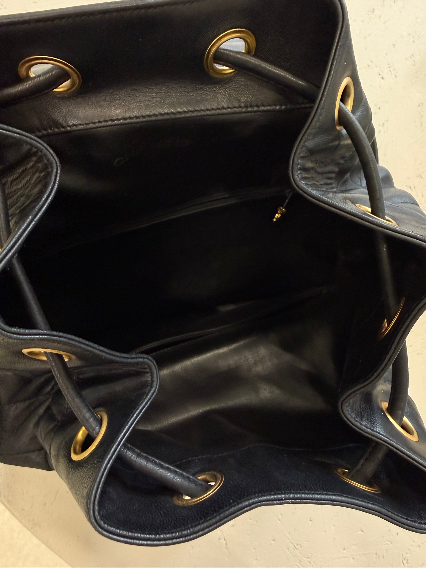 Chanel Backpack Black Leather with Gold Hardware