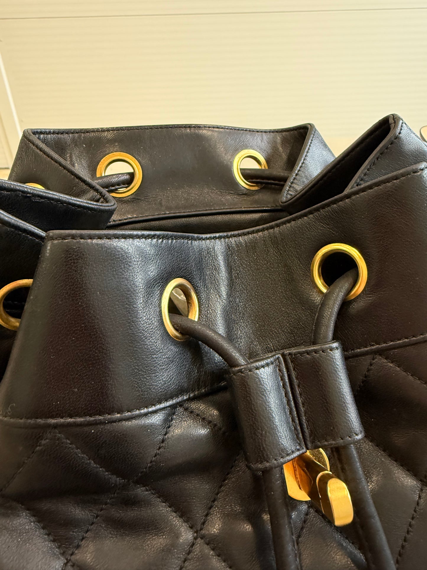 Chanel Backpack Black Leather with Gold Hardware