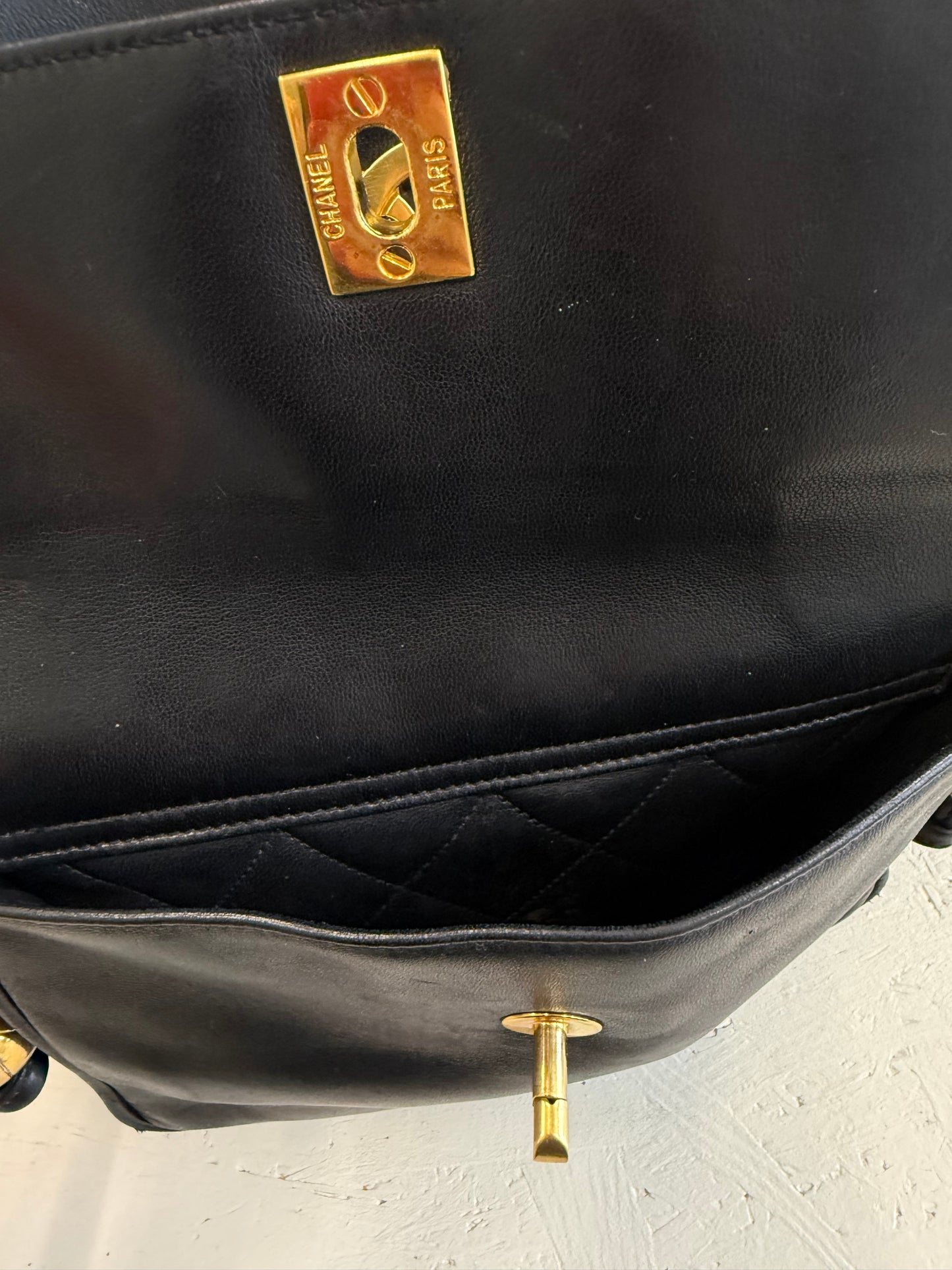 Chanel Backpack Black Leather with Gold Hardware