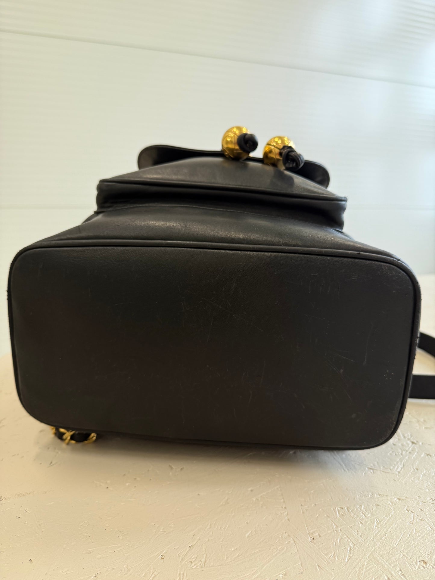 Chanel Backpack Black Leather with Gold Hardware