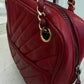 Chanel Red Chevron Quilted Shoulder Bag